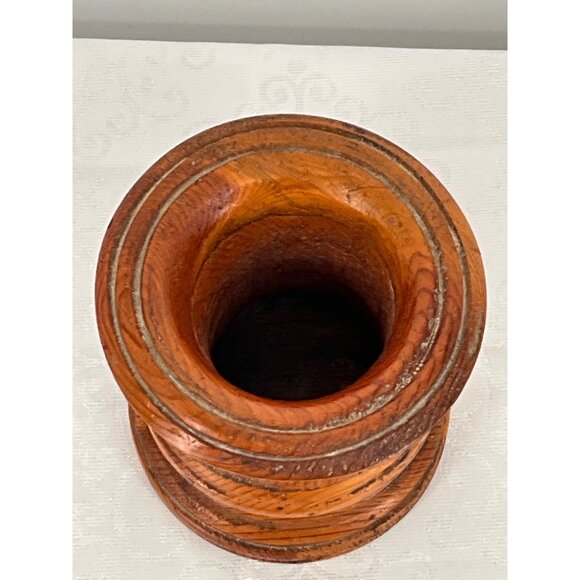 Vintage Handcrafted Wooden Candle Holder By Richard Summers 1983 Candle not incl - Picture 3 of 7